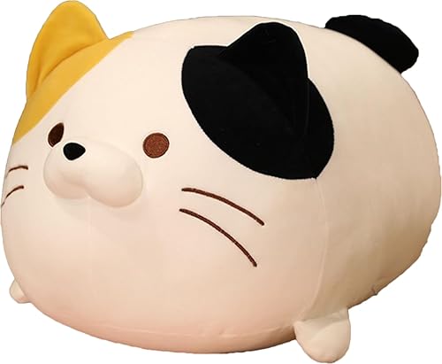 Linda y suave y gorda de gato atigrado de peluche, juguetes de peluche para gatos y gatitos, almohada para abrazar, regalo para niños y amantes