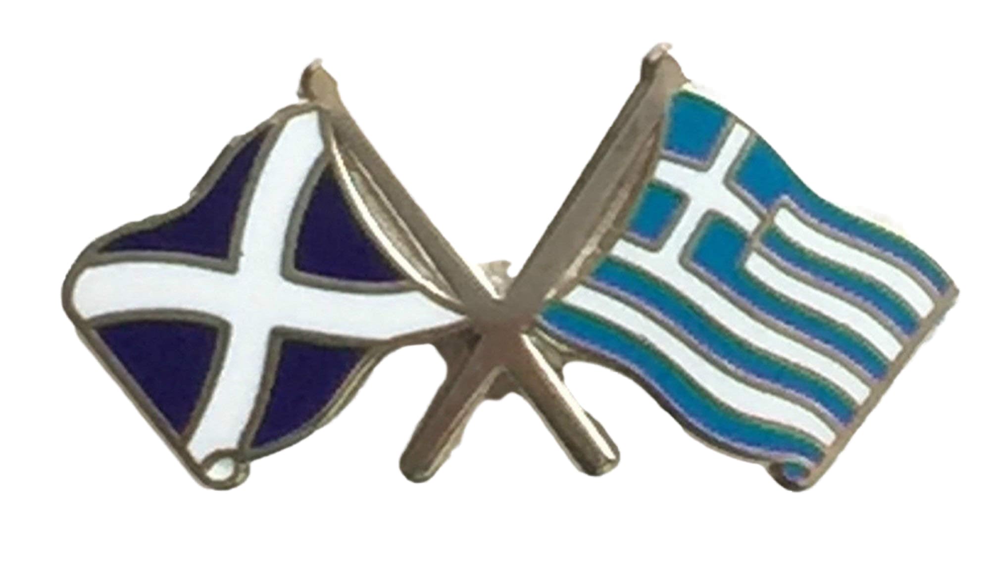 Scotland & Greece Flags Friendship Courtesy Enamel Lapel Pin Badge T934