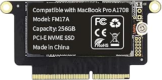 FLEANE FM17A 256GB PCIE 3.0x4 NVME 3D NAND TLC Flash SSD for MacBook Pro Retina A1708 (Late2016 - Mid2017), Included DIY Tools (256GB)