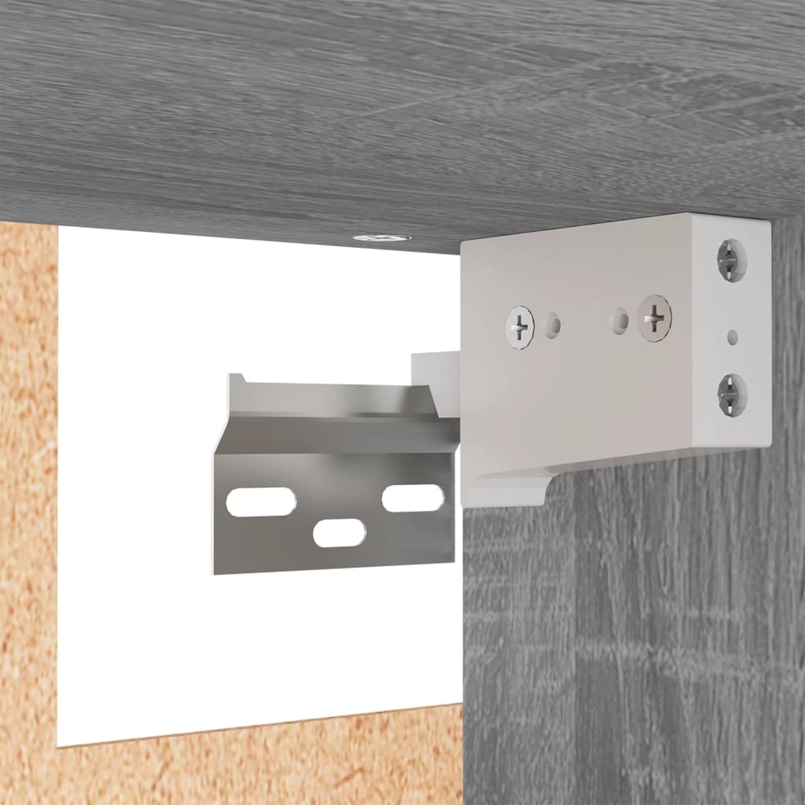 Homgoday Szafka wisząca szara Sonoma Engineered Wood, naścienna szafka kuchenna, szafka ekspozycyjna, szafka do kuchni, salonu i biura meble wewnętrzne
