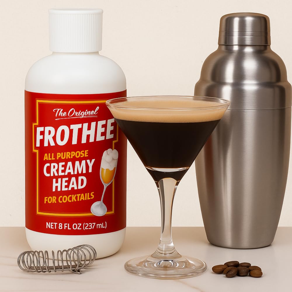 The Original Frothee – Mousse à cocktail polyvalente, végétalien et sans gluten – Crée une mousse riche et durable pour tous les cocktails, cocktails et boissons de qualité bar à la maison – 236,6 ml
