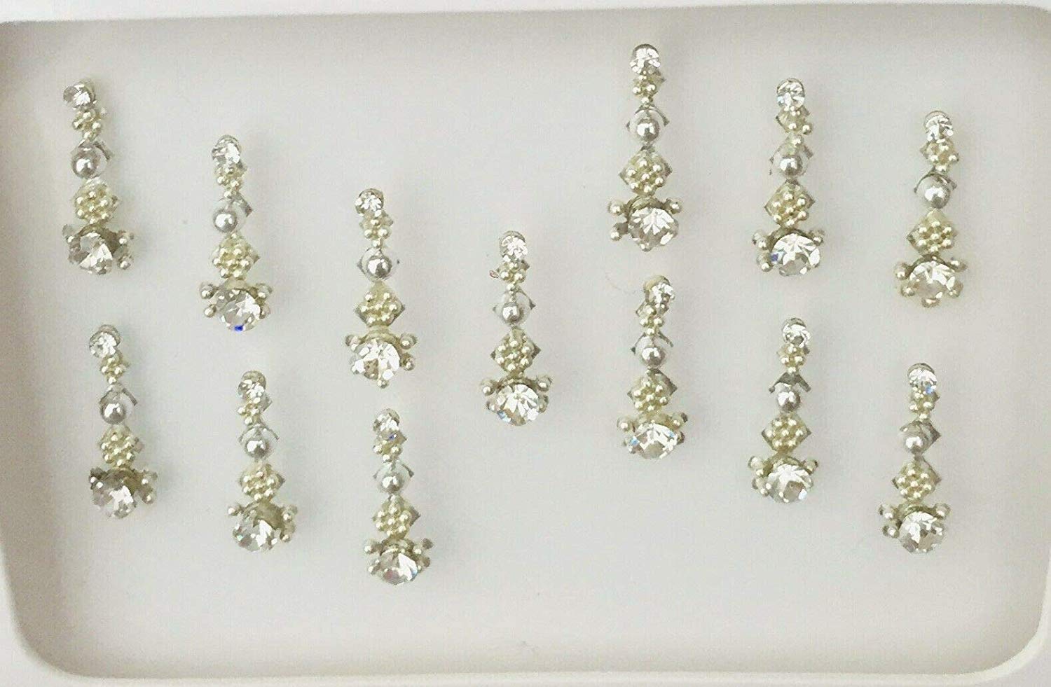 BZ151 Silver Bindi Stone Diamante Forehead Sticker Wedding Fancy Tikka Indian Tattoos Party Face Gem Body Art