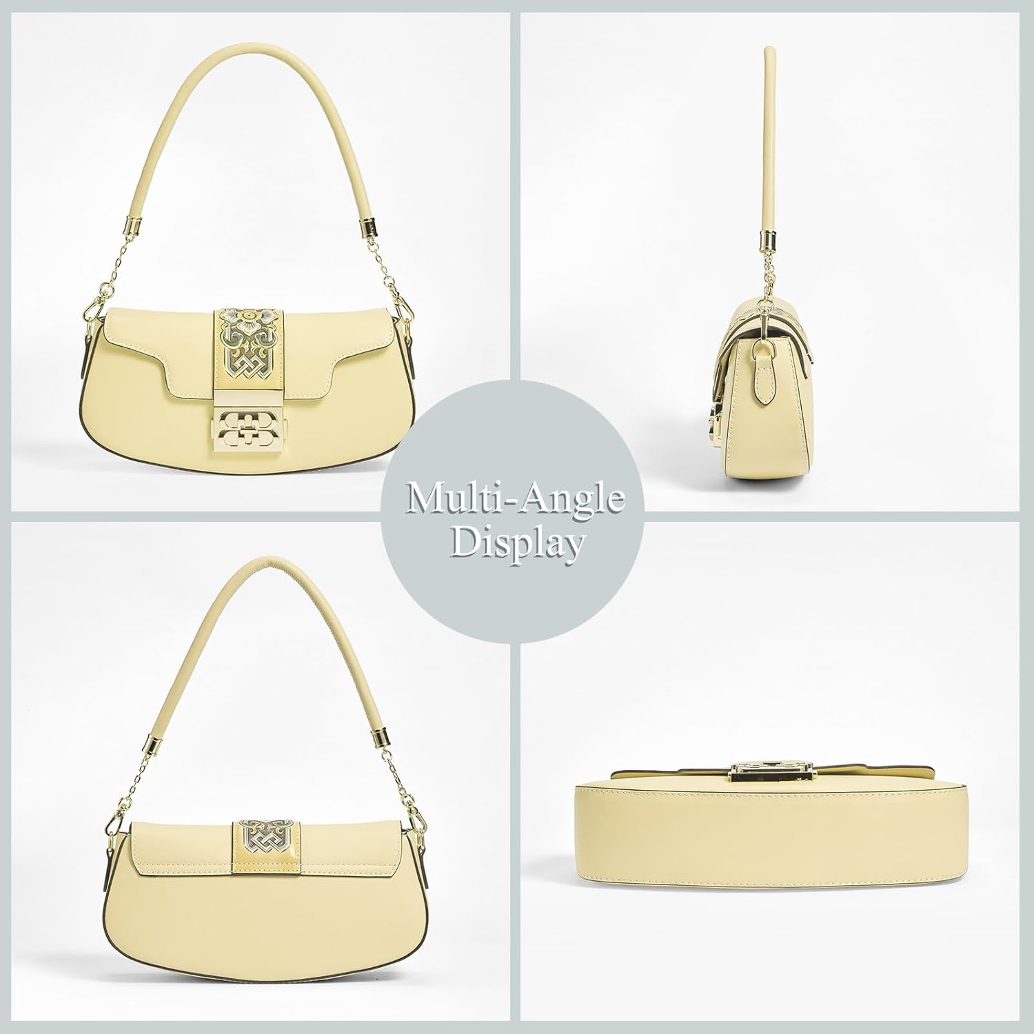 Genuine Leather Shoulder Bag for Women Hand Carved Painted Leather Clutch Saddle Bag Cute Hobo Tote Handbag Purse - Image 4