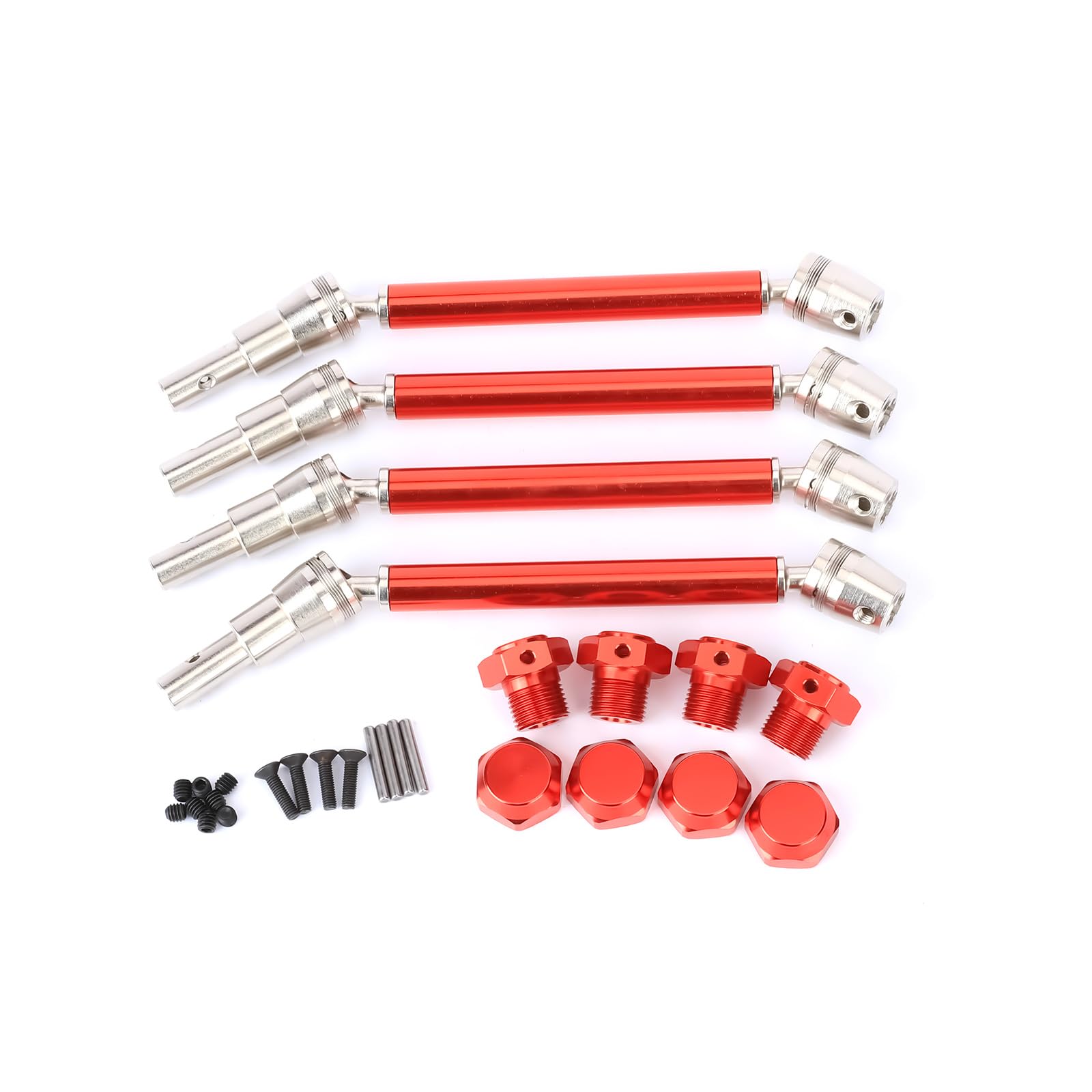 RCAWD 4PCS 50% Enhanced CVD Drive Shaft & 17mm Wheel Hex Hub Locknut for Arrma 1/10 Kraton Outcast V2 4S BLX Front Rear Driveshaft Series Upgrades Part