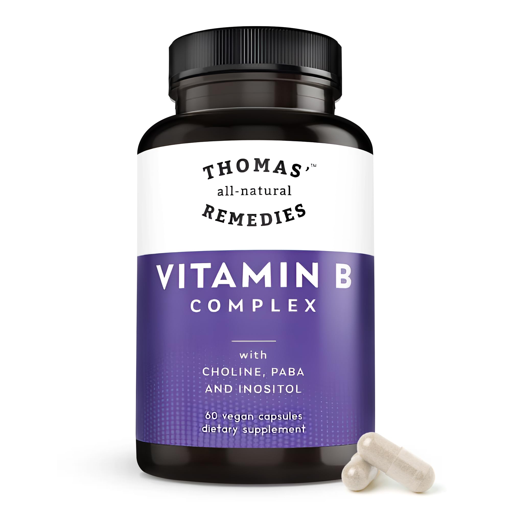 Toms Remedies Vitamin B Complex Supplement with Methyl B12 & Methyl Folate