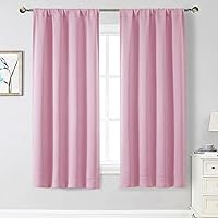 Vista 93 de Cortinas opacas para dormitorio, sala de estar, juego de 2 paneles de 54 pulgadas de largo, cortinas de oscurecimiento de habitación con aislamiento