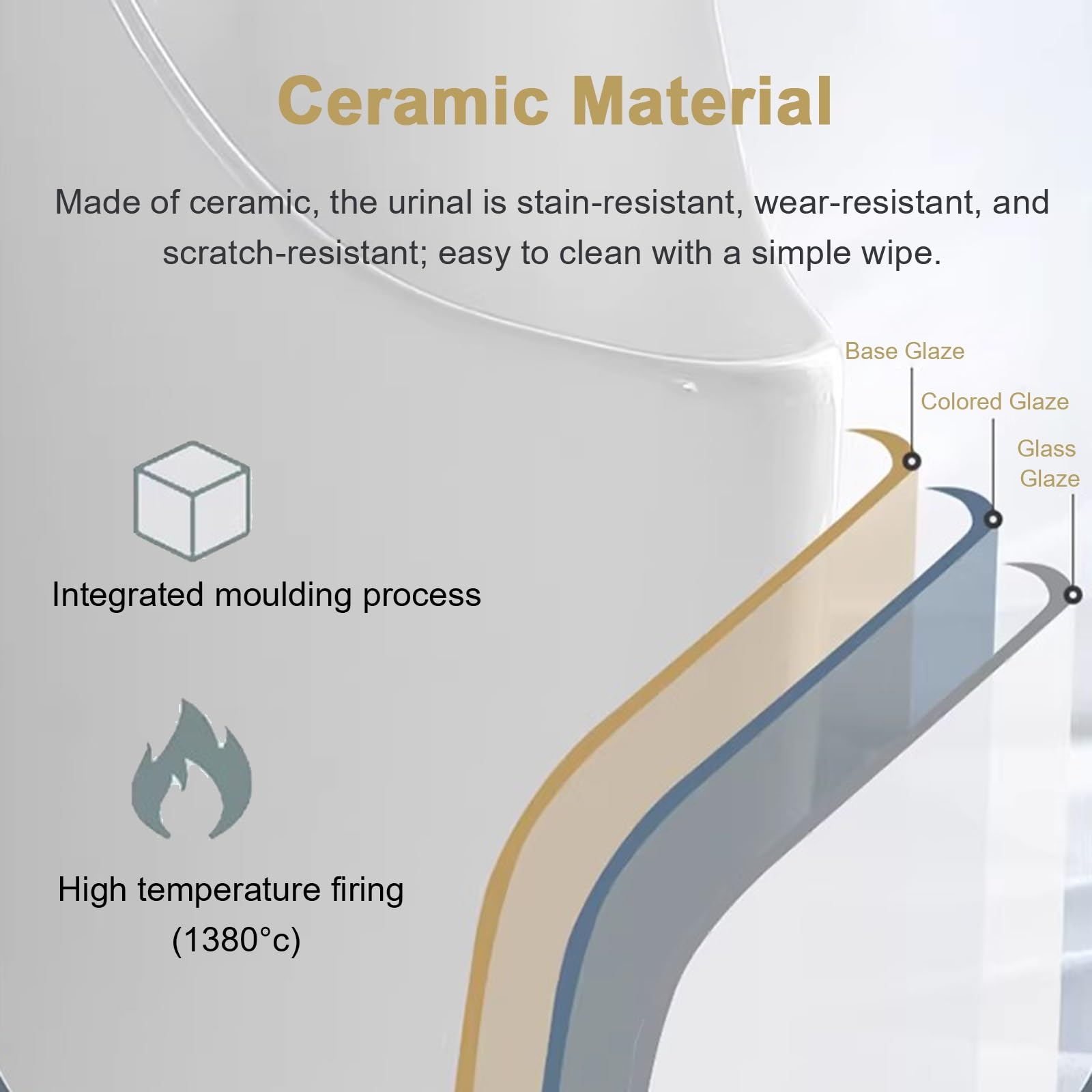 Orinatoio Uomo In Ceramica con Tubo Scarico Lungo WC Angolare