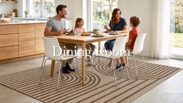Tapete redondo boho para exterior 5 pies lavable miniatura 7