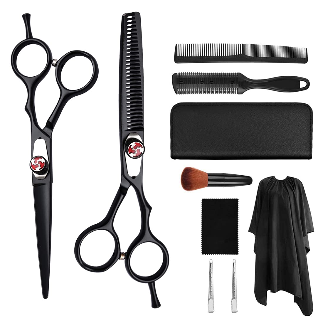 10 Pcs Ciseaux De Coupe De Cheveux, Kit De Ciseaux De Coupe De Cheveux Professionnels, pour Hommes Femmes Enfants Animaux Domestiques Salon