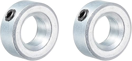 Miniatura 13 de MECCANIXITY Collar de eje de 1-3/8 pulgadas de diámetro de acero al carbono chapado en zinc, juego de collares de sujeción estilo tornillo, tono