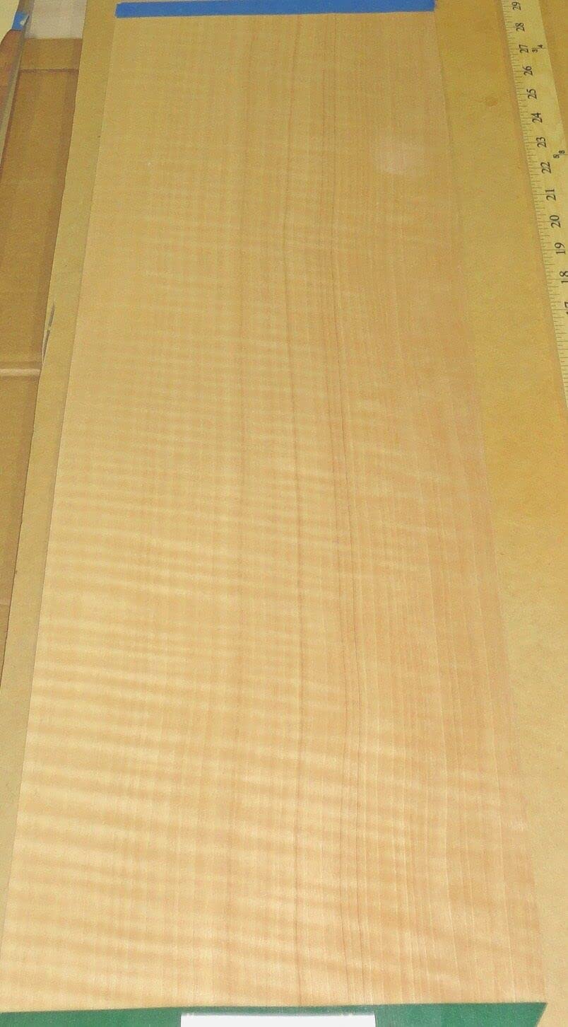 Anigre Figured Wood Veneer 9" x 29" with no Backing (raw Veneer) 1/42" Thickness