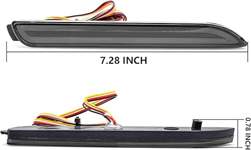 Miniatura 7 de Xotic Tech Reflectores de parachoques trasero con lente ahumada, lámparas LED de luz trasera de freno de escaneo, conducción secuencial señal de