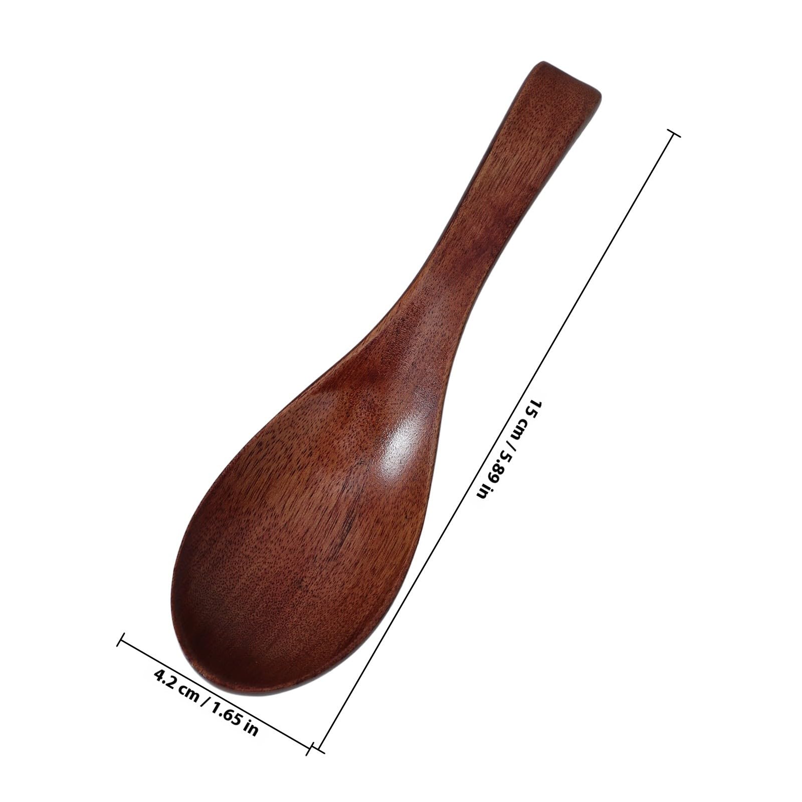 Housoutil Set da 5 Cucchiai in Legno Stile Giapponese Manico per Servire e Cucinare, Facile da Pulire e Versatile, Design Elegante Marrone per Uso Quotidiano in Cucina