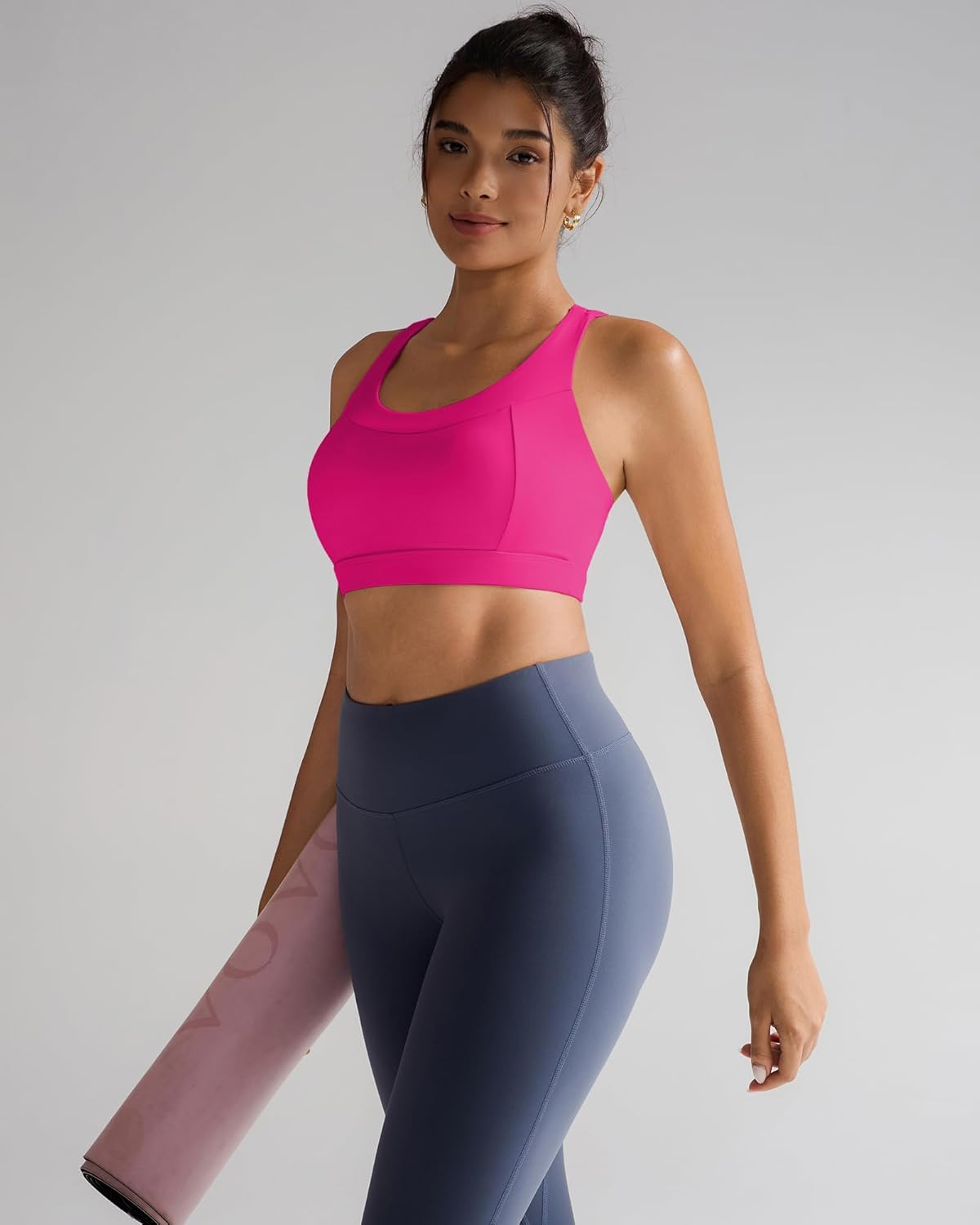 RUNNING GIRL Sports Bras for Women,Molded Cup Strappy Running High Support Sports Bras Workout Yoga Bra - Image 3