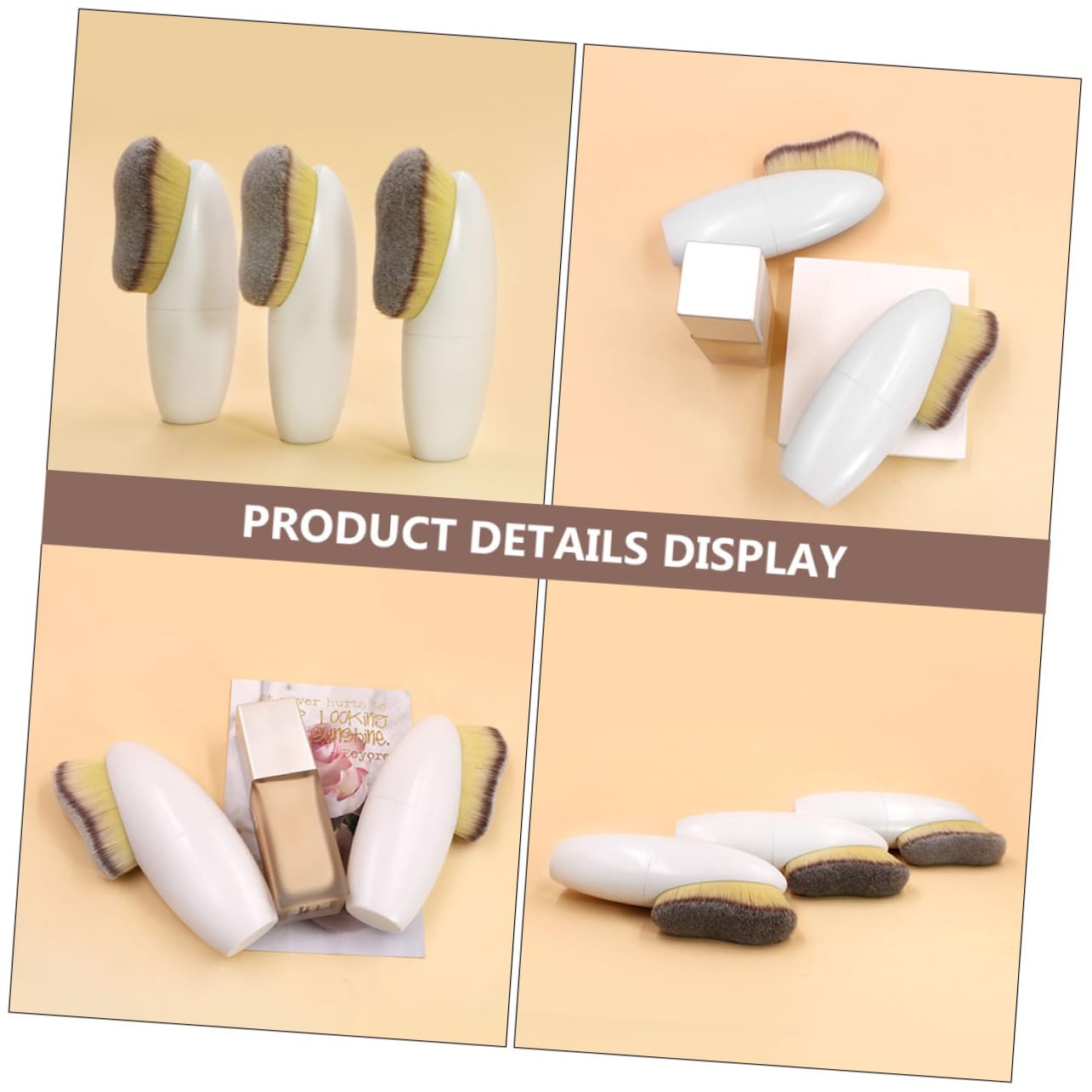 POPETPOP Juego De 3 Brochas De Maquillaje Brochas Faciales Para Maquillaje Suelto Brochas De Detalle Para Cosméticos 2 Unidades X 3