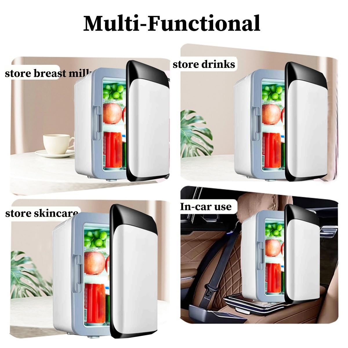 Mini Lodówka 10L Do Sypialni, Kompaktowa Lodówka Jednodrzwiowa, Lodówka Do Pielęgnacji Skóry Do Samochodu, Biurka I Pokoju W Akademiku, Przenośna Lodówka I Podgrzewacz Do Napojów 12V(Color:/Blue,Size: