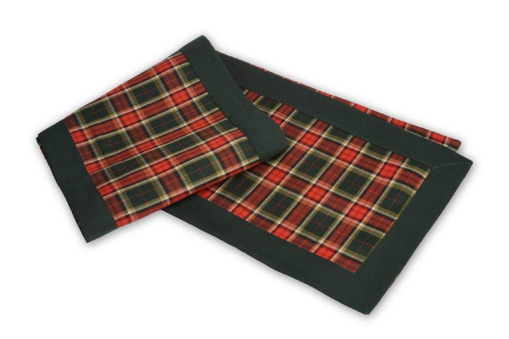 Justina Claire Purple Table Runner In An Argyll Design. (14X36)