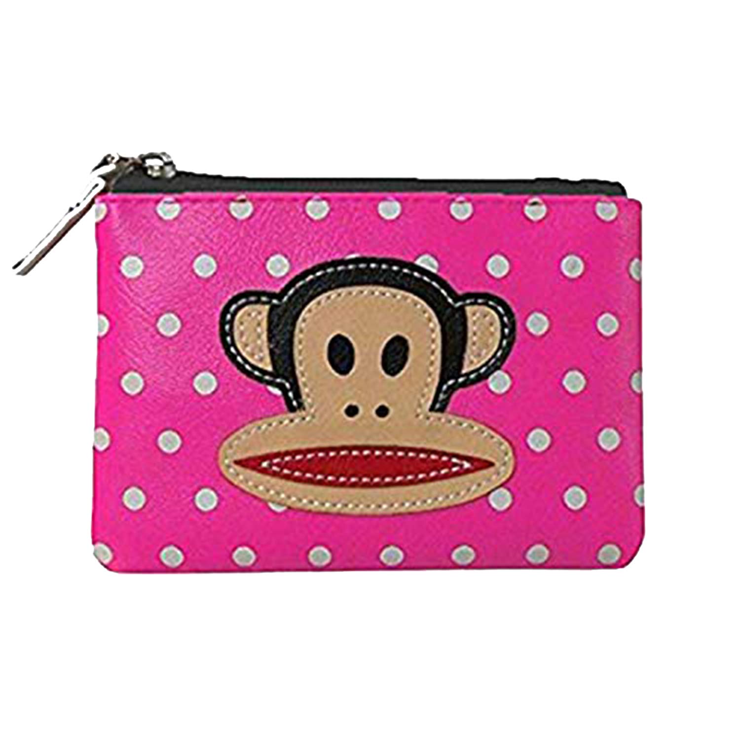Eye Catch Women's Pink Spotty - Julius The Monkey Faux Leather Spotty Purse