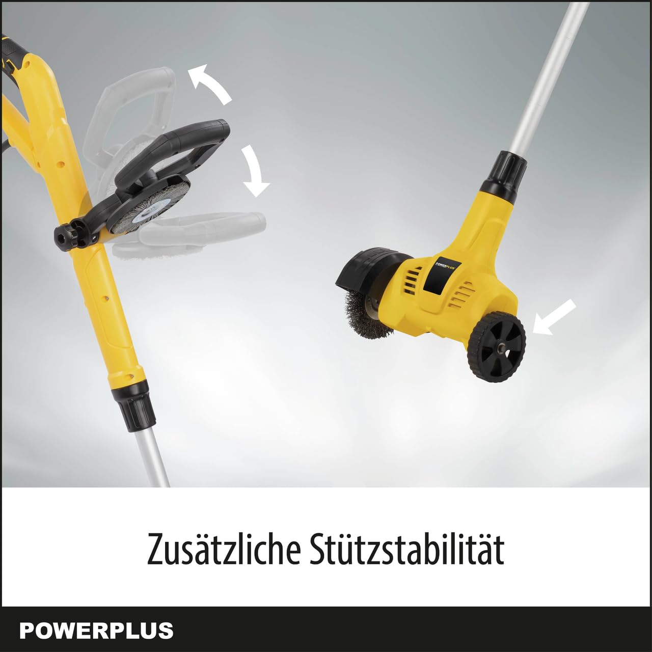 POWER plus Powerplus elektrischer Teleskop-Unkrautstecher POWXG6650-400W Unkrautentferner, mit Batterie und Ladegerät, mit Nylon- und Stahlbürste, Unkrautstecher, Gartengeräte zur Unkrautvernichtung