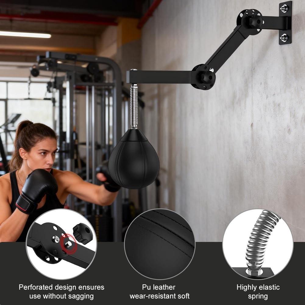 Piłka bokserska z zawieszeniem, worek bokserski, piłka bokserska do szybkiego treningu, Speed Bag, przyrząd treningowy z zawieszeniem, piłka bokserska do boksu, gruszka bokserska do treningu Speed