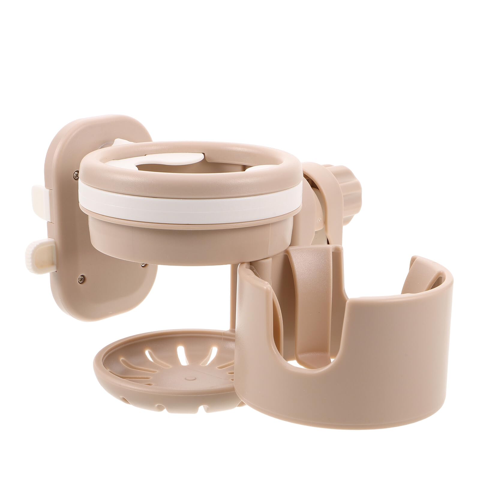 HANABASS Supporto Porta Bicchieri e Telefono per Passeggino Accessorio Resistente in Plastica Fissaggio Compatibile Carrozzine e Scooter per Uscite e Viaggi