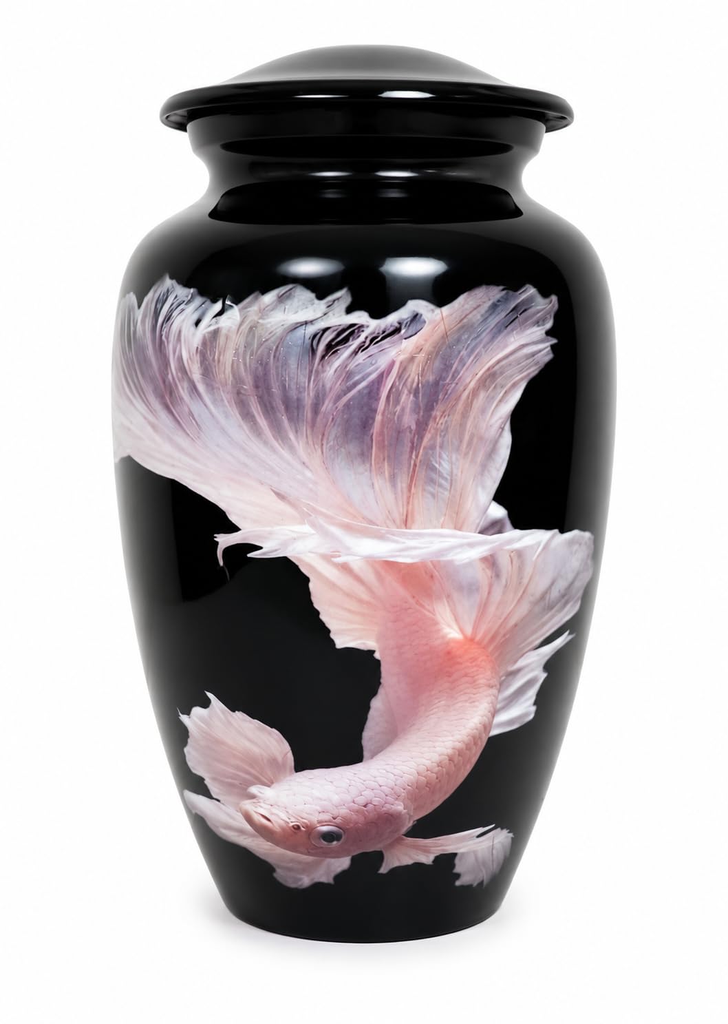 Black Memorials - Urne per ceneri umane – Urne decorative a forma di pesce, con borsa per il trasporto, per donne e uomini, urne per donne adulte