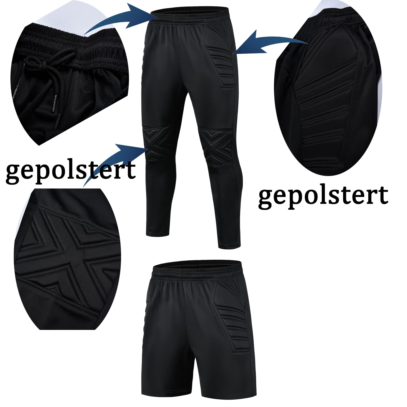 Personalisierte Kinder Torwart Trikots Jungen Fußball Trikot Gepolstert Torwart Shirt Langarm Sport Shirt Benutzerdefiniert Torwarttrikot Tops mit Namen