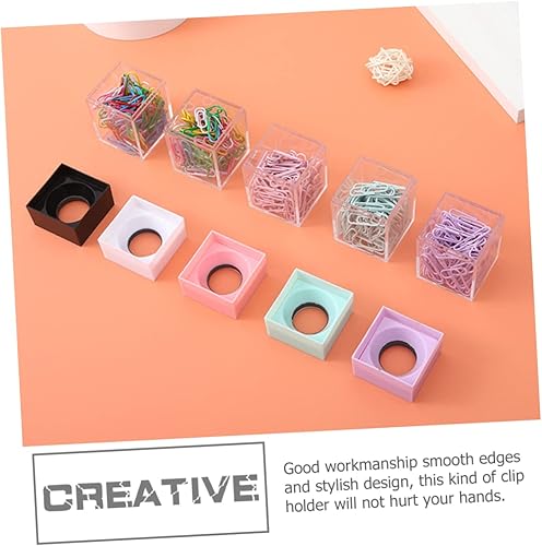 Miniatura 8 de Cabilock Cubo de almacenamiento de clip de papel, 3 piezas, soporte de papel de plástico, caja organizadora transparente, contenedor transparente,
