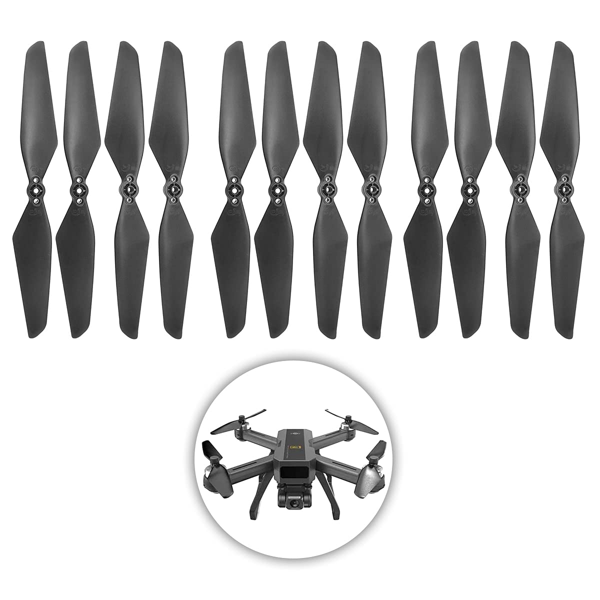 PUOO Accessory 12PCS Black Propeller for D15 MJX B20 Bugs20 Remote Control Drone