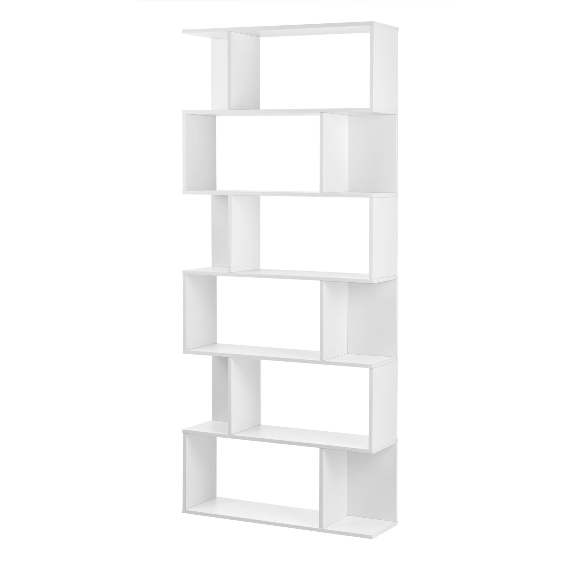 [en.casa] Libreria Alta Scaffale da Terra con 6 Scomparti Aperti Mobile Espositore per Casa Ufficio Negozio 192 x 80 x 24 cm Bianco