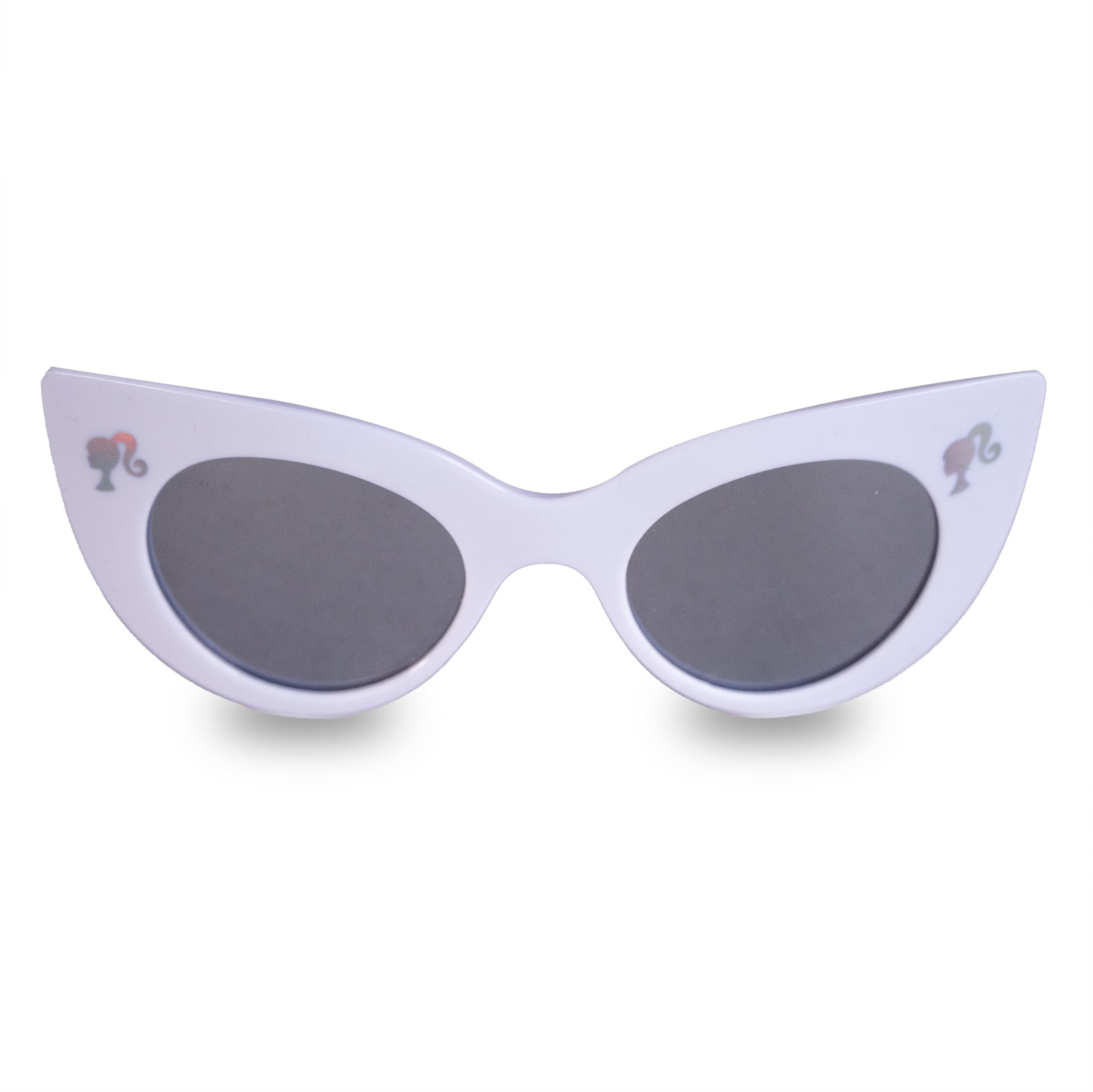 Barbie Juego de gafas de sol ojo de gato y funda rígida con asa para niña, plateado, 55mm