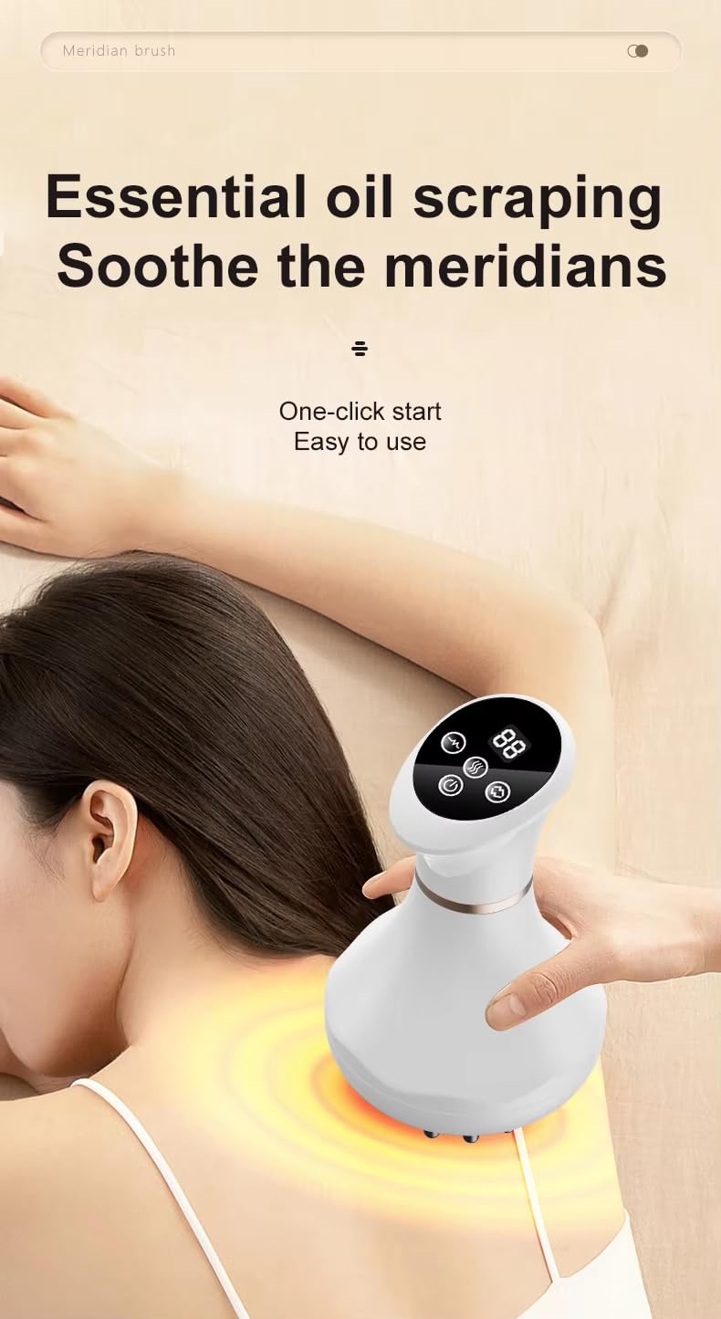 Masseur de drainage lymphatique, machine de sculpture du corps portable et outil de massage anti-cellulite pour les vergetures du ventre et la réduction de la cellulite, brosse Gua Sha Meridian pour
