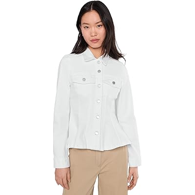 Liverpool Los Angeles Fit And Flare Denim Trucker Jacket bright white