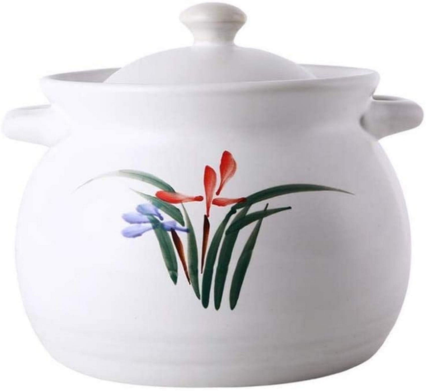 METTEOR Clay Casserole Pot Terracotta Stew Ceramic - Multi-purpose Heat Evenly Non-stick Pan-capacity 3.8l