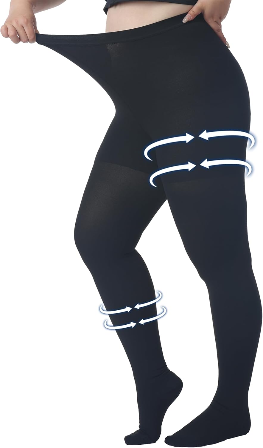 Extra Wide 5XL Medical Compression Pantyhose for Women & Men, Closed Toe 15-20 mmHg Graduated Compression Stockings Waist High Support Leggings, Support Hose for Edema, Post Surgery,During Pregnancy