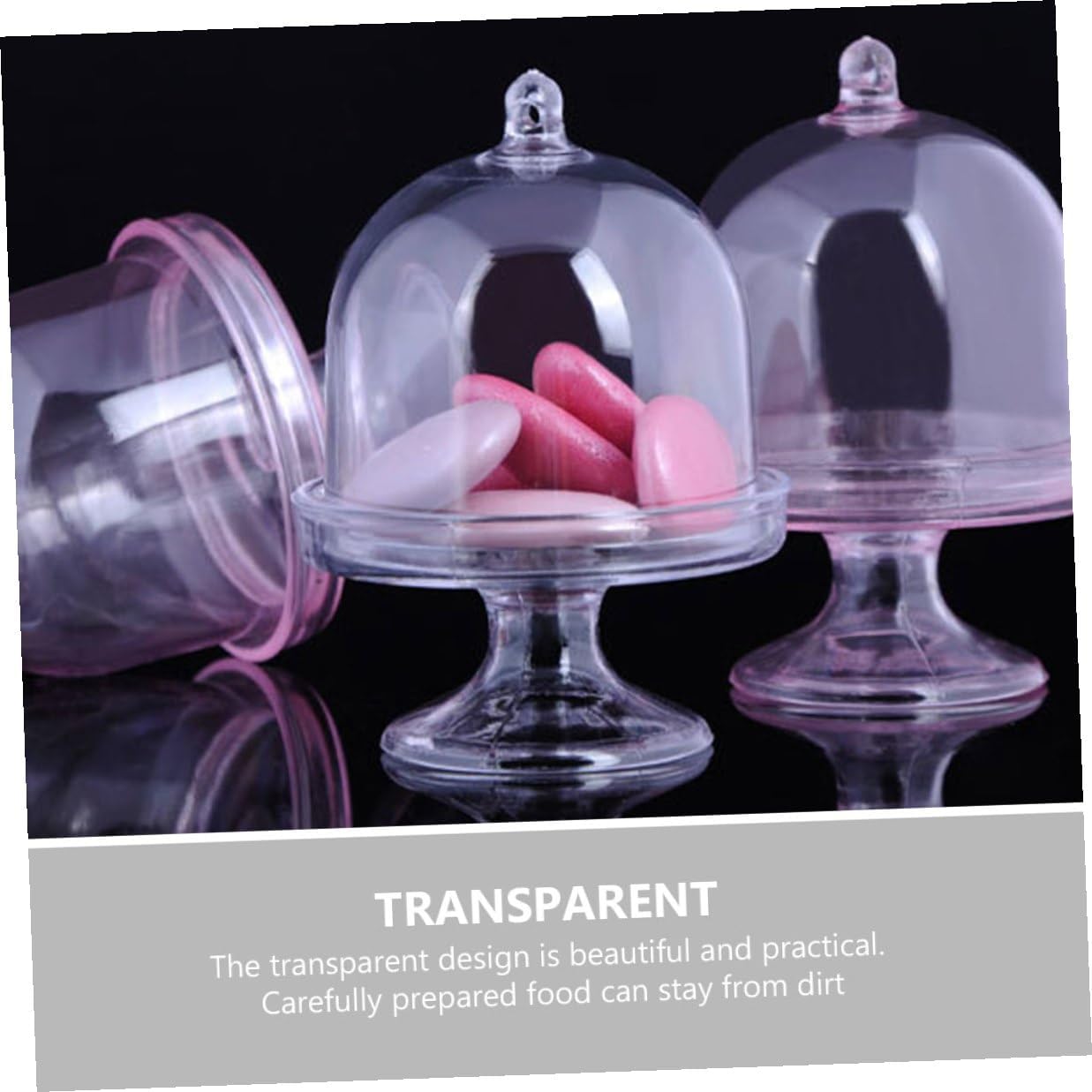 12pcs Plastic Candy Box Dome Display Plate for Birthday Wedding Xmas Party