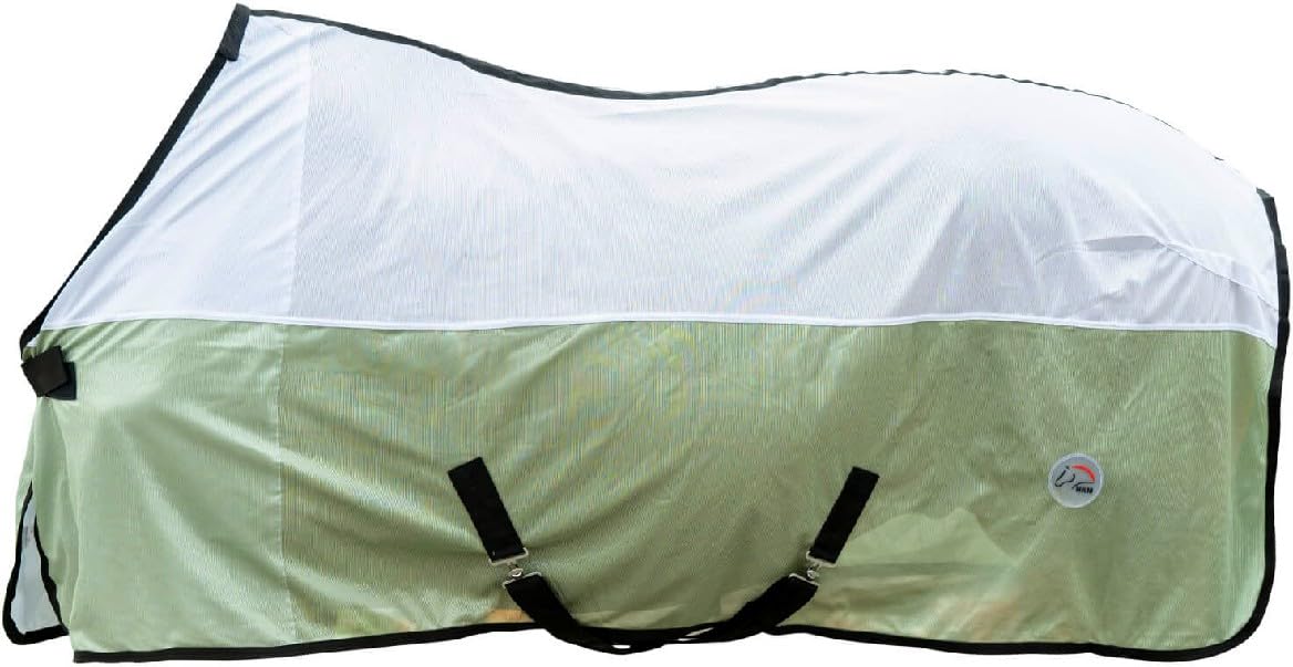 Manta anti-moscas HKM Jade de 165 cm con diseño colorido para caballos 3