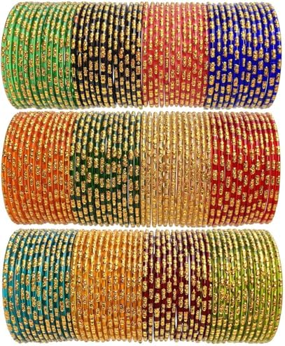 Multicolor traditional Glass bangles chudi set of 144 for womens and girls