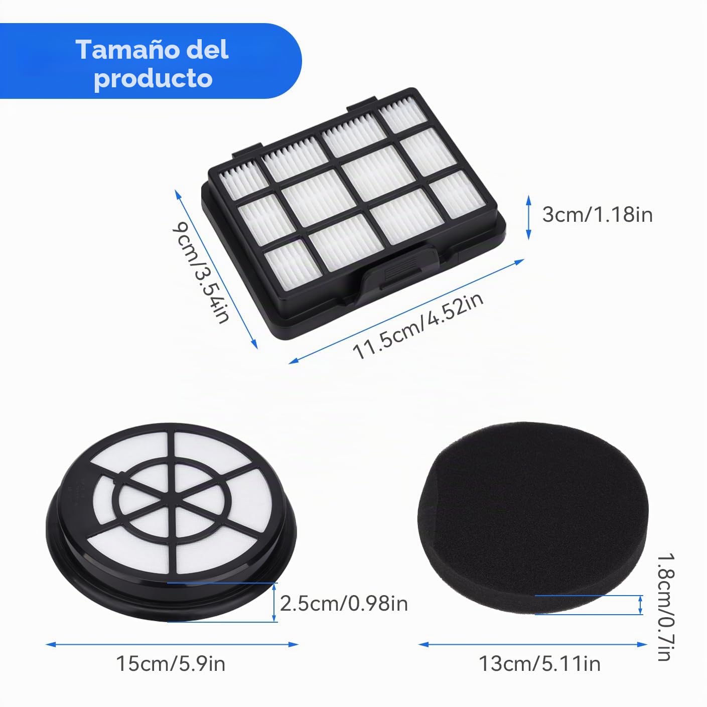 12 filtros para aspiradoras Bosch Serie 2 BGC05A220A-BGC05A320-BGC05A322-BGC05AAA1-BGS05A221-BGS05A222-BGS05AAA2/01-BGS05A220/02 Piezas de repuesto Hepa Filtro de protección del motor Filtro de aire