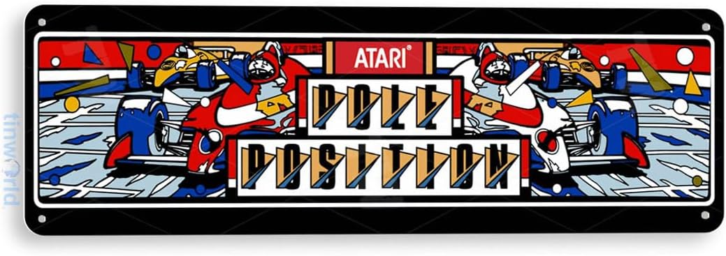 Tinworld Tin Sign: Pole Position Arcade Game Room Bar Marquee Metal Decor Retro Console B034