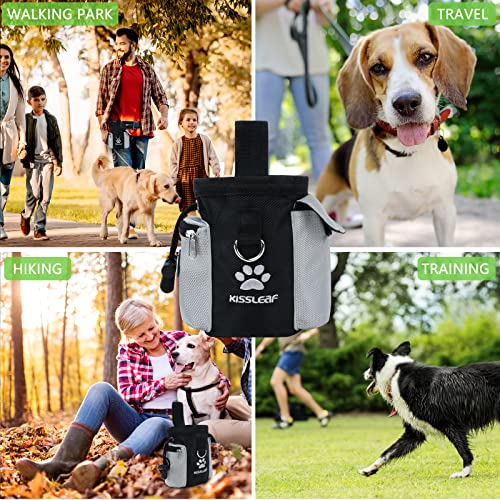 Kissleaf Dog Treat Pouch, Treat Pouches For Pet Training, Dog Treat Training Pouch Dog Clicker, Dog Training Treat Pouch Built-In Poop Bag Dispenser, Hands-Free Snack Dog Treat Bag #TOP5