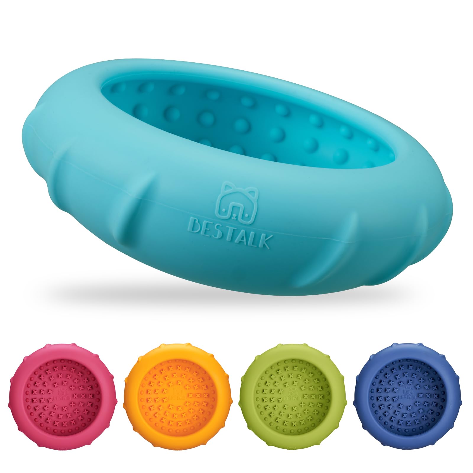 Dog Lick Bowl, Bestalk Wobbly Freeze Bowl Enrichment Feeder for Dogs, Anxiety Relief Lick Mat Puzzle Toy for Distraction, BPA Free Silicone, Dishwasher Safe(Teal,L)