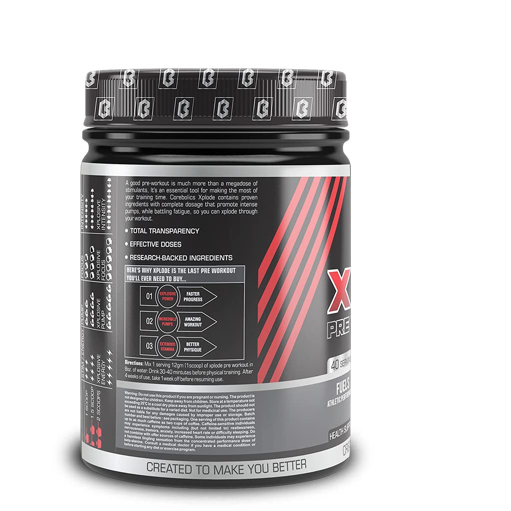 Corebolics Science Of Anabolic Nutrition Xplode Pre Workout Formula 480 Gm Fruit Candy Amazon In Health Personal Care