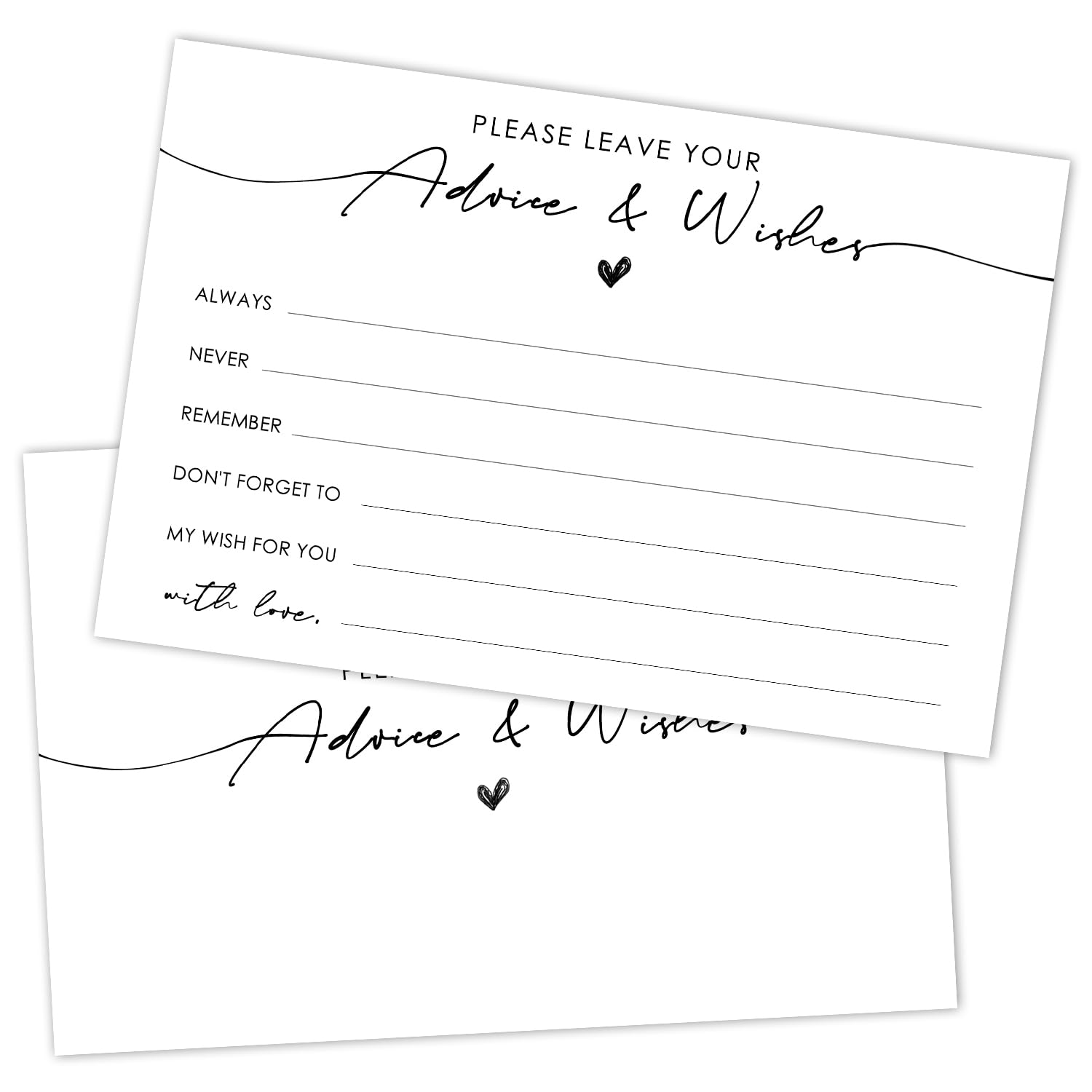 WwongxianB Set of 25 Minimalist White Advice and Wishes Cards - Words of Wisdom Guest Book for Newlyweds Bridal Shower Wedding Retirement Grad Fill in