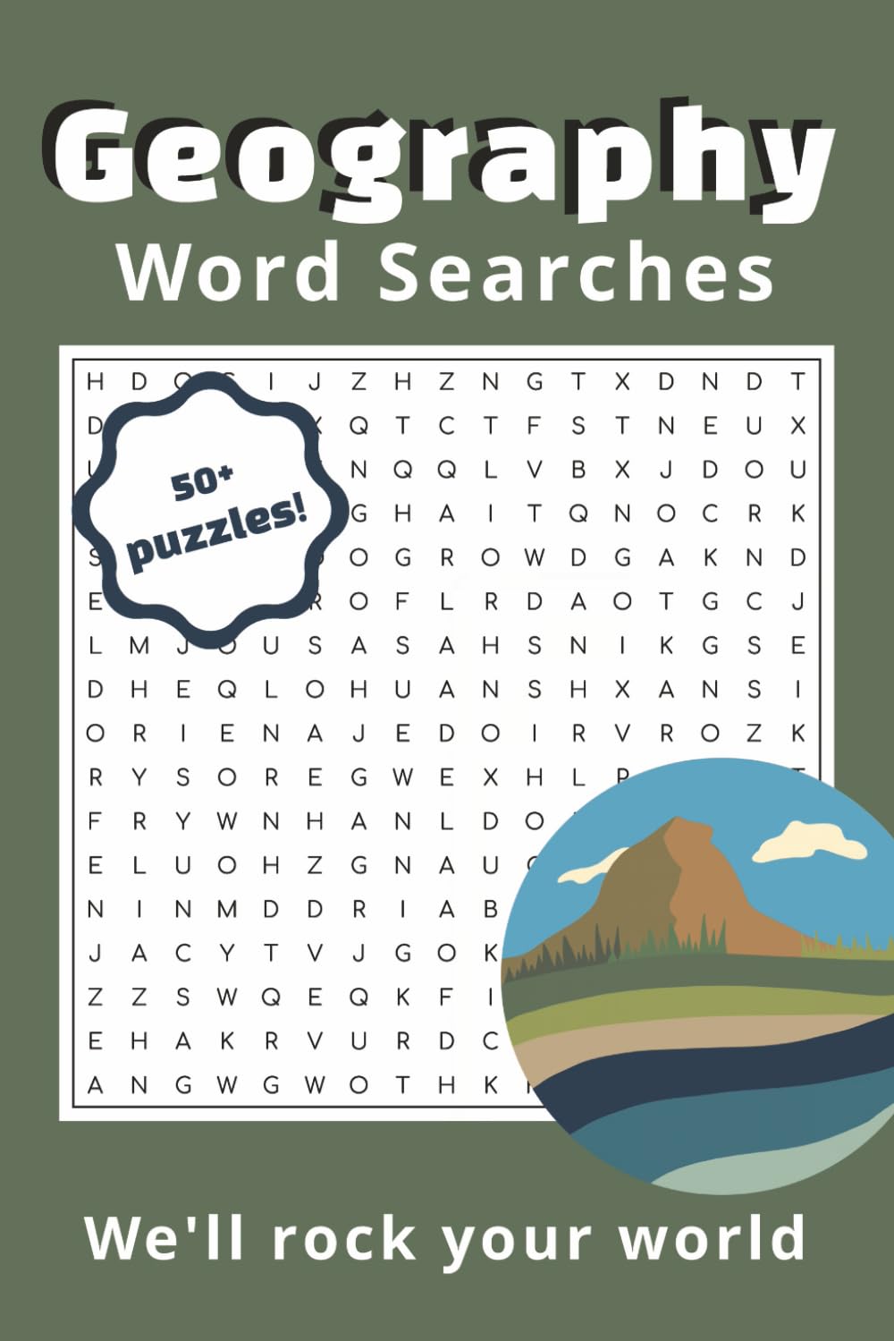 Geography Word Search: Geography word search puzzle, easy to read print, Cities, Mountains, Lakes, Deserts, 50+ puzzles, 6x9in, coffee break, holidays
