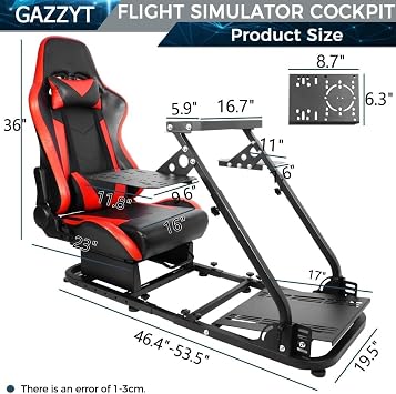 Flight Simulator Cockpit & Racing Simulator Cockpit Fit for Logitech G27 G29 X52, for Thrustmaster Hotas Warthog, Wheel, Pedal, Shifter, Keyboard and Flight Stick Not Included