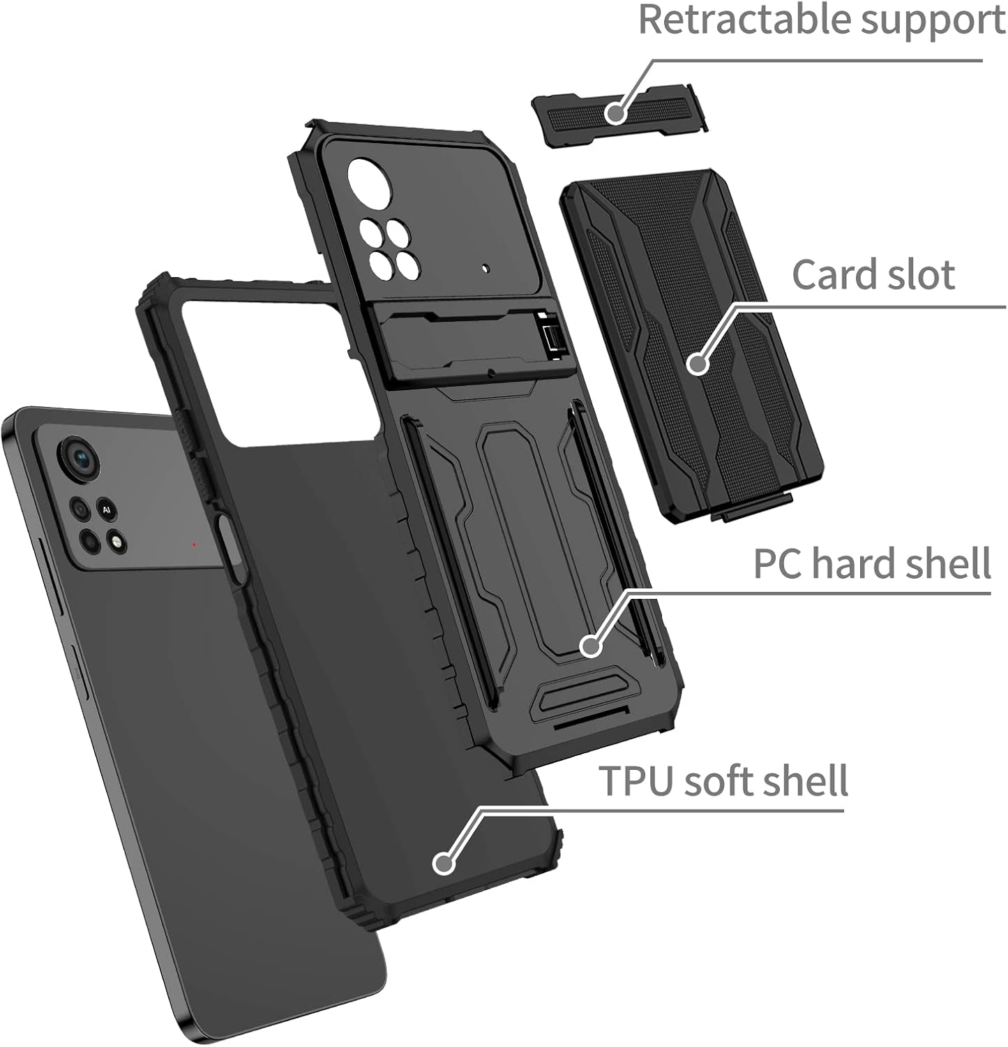 Image showing the phone case with its kickstand extended, supporting the phone in a horizontal viewing position.