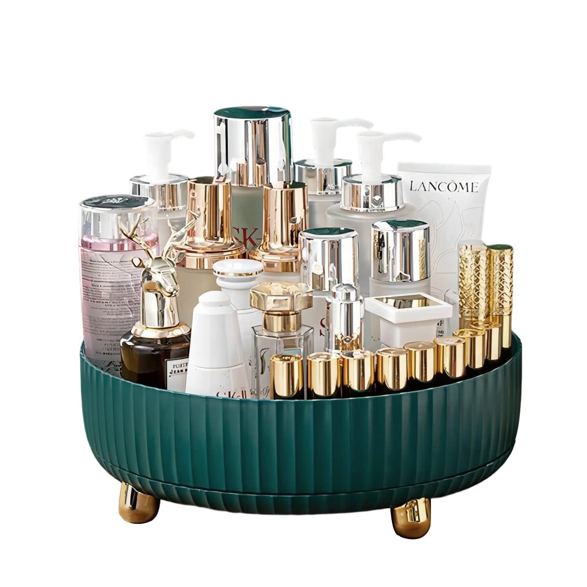 Rotating Makeup Organizer, Vecolla Cosmetic Perfume Organizer Lazy Susan, Round Turnable Storage for Vanity Make Up Kitchen Bathroom(Green,28cm)