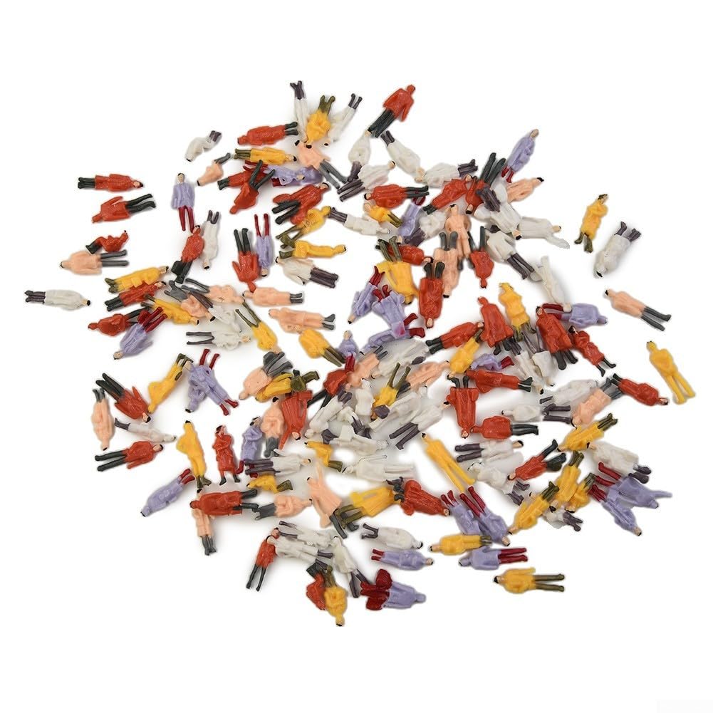 Painted Figures, HO Scale 1:87 Painted Model Train Figure Passengers People For Houses Desks Living Rooms Kitchens Decoration (100Pcs)