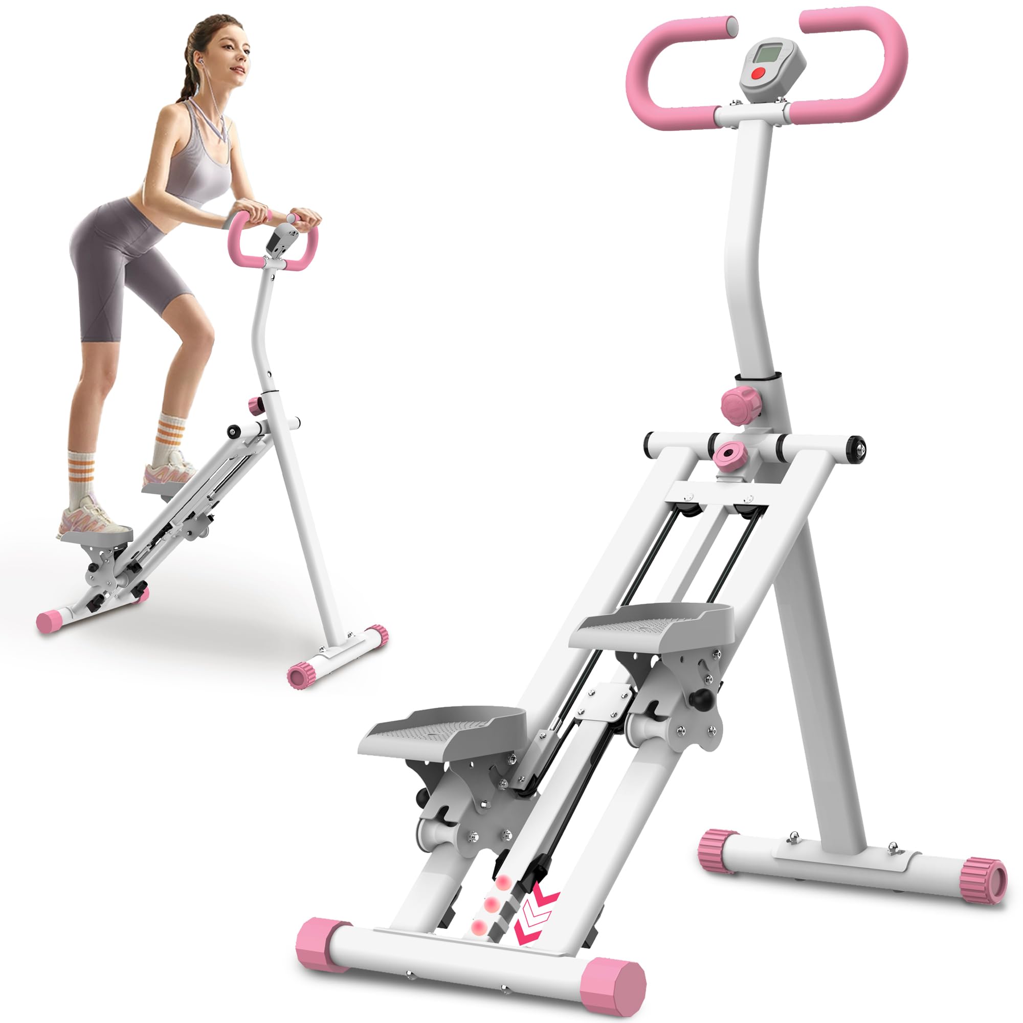 Stair Stepper con resistenza regolabile per la casa – Dispositivo di aggiornamento con tracciamento LCD e design salvaspazio, ideale per casa, palestra, appartamento e ufficio